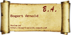 Bogert Arnold névjegykártya